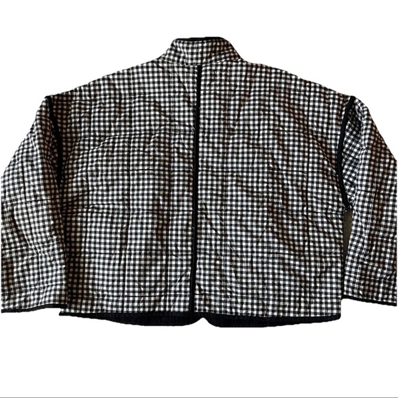 NEW Free People Chloe Jacket in Raven Black White Gingham Coat Size Large - Picture 5 of 11